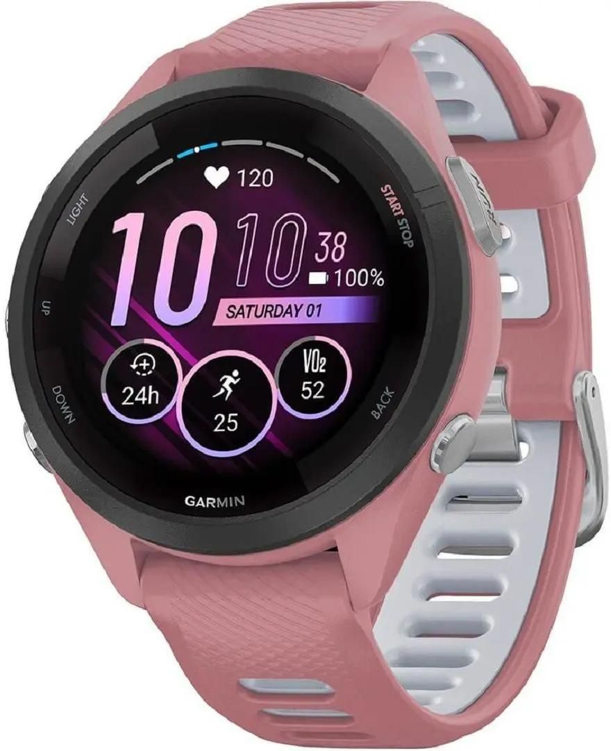 Смарт-часы Garmin Forerunner 265S,  27.5мм,  1.1",  розовый/черный/розовый [010-02810-15]